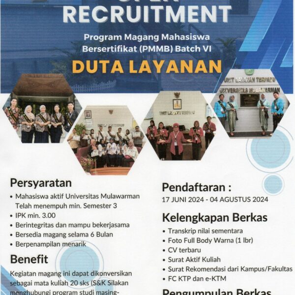 Open Recruitment Duta Layanan ULT UNMUL – PMMB Batch VI